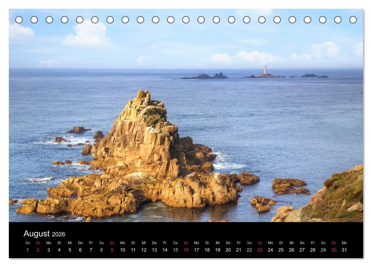 Bild: 9783516047929 | Cornwall (Tischkalender 2026 DIN A5 quer), CALVENDO Monatskalender