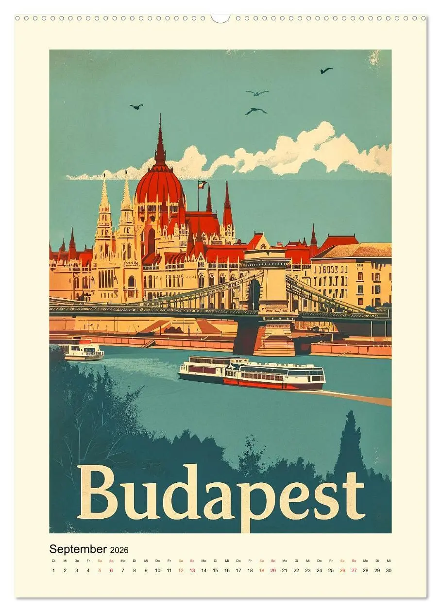 Bild: 9783516287929 | Metropolen Retro-Kalender (hochwertiger Premium Wandkalender 2026...