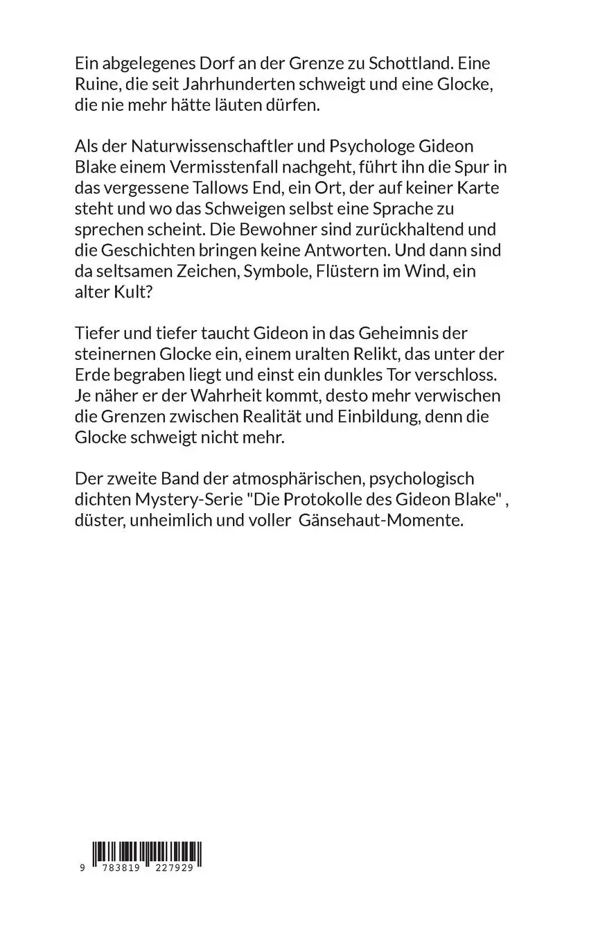 Rückseite: 9783819227929 | Die Protokolle des Gideon Blake | Im Schatten der Glocke | Sanders