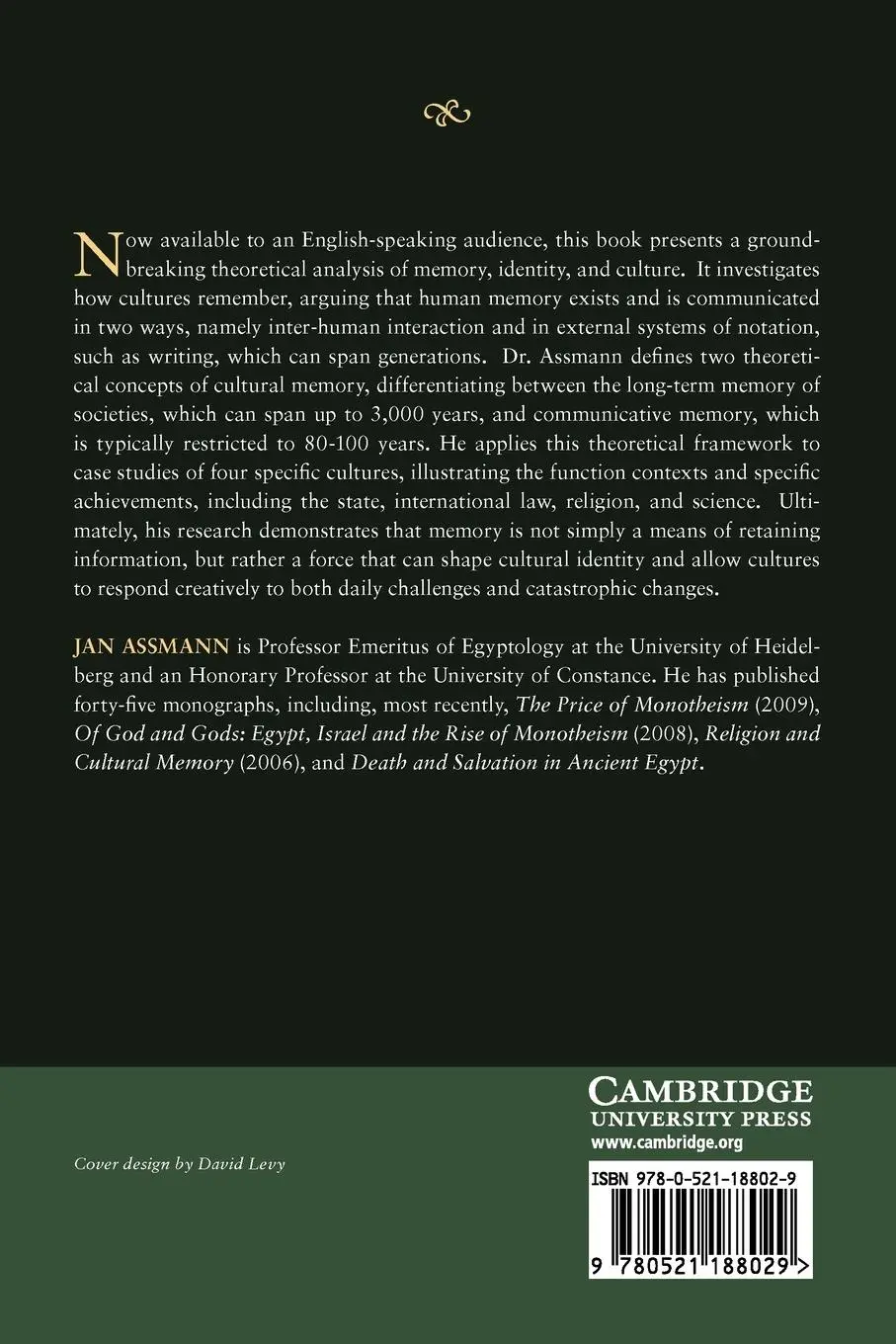 Rückseite: 9780521188029 | Cultural Memory and Early Civilization | Jan Assmann | Taschenbuch