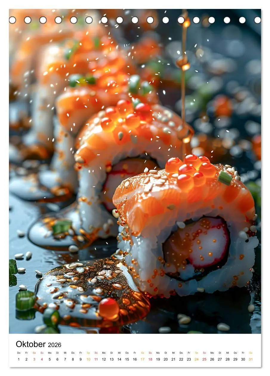Bild: 9783516248029 | Sushi für Kenner (Tischkalender 2026 DIN A5 hoch), CALVENDO...