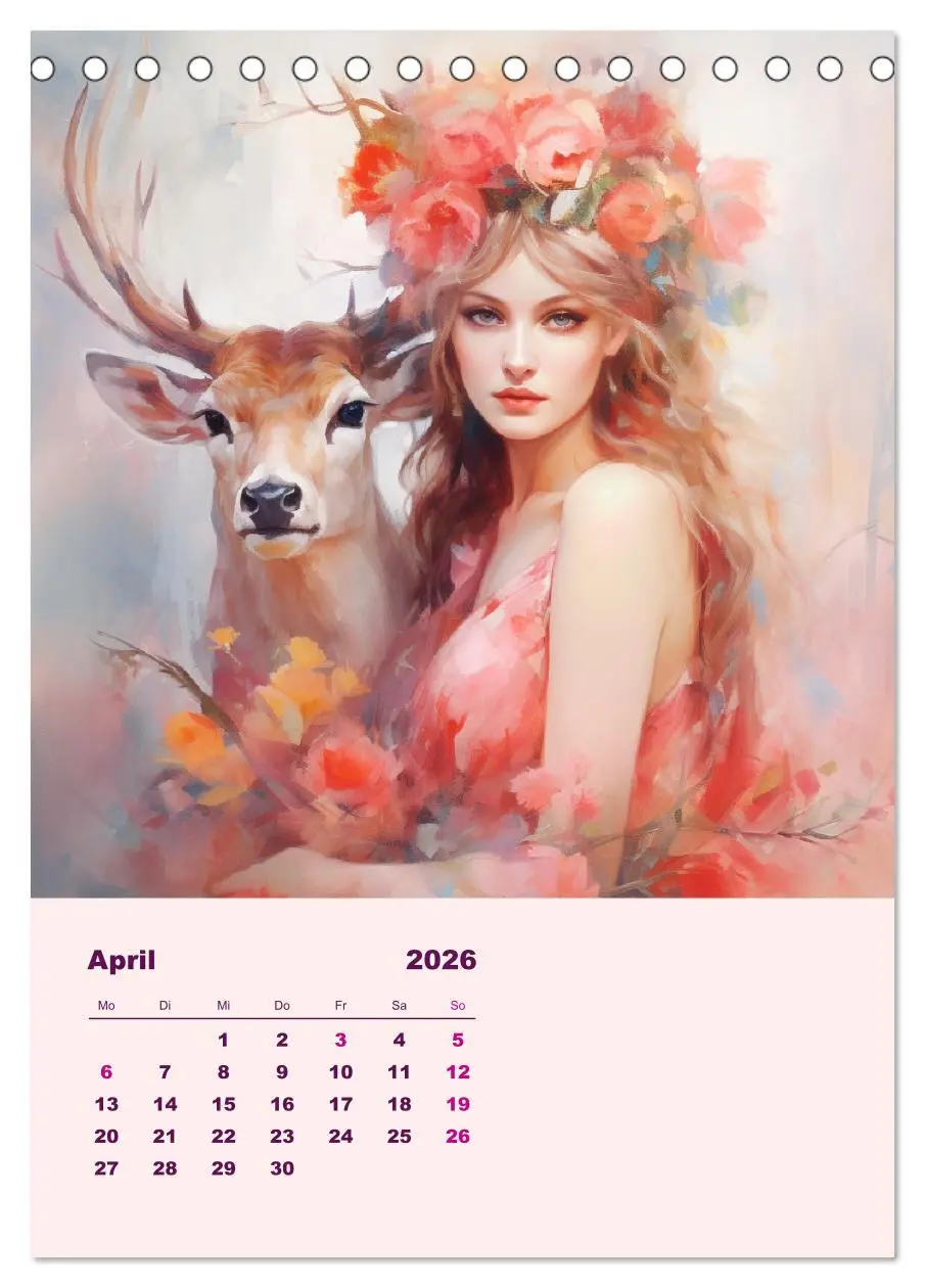 Bild: 9783516318029 | Elfen mit Krafttieren. Zauberhafte Lichtwesen (Tischkalender 2026...