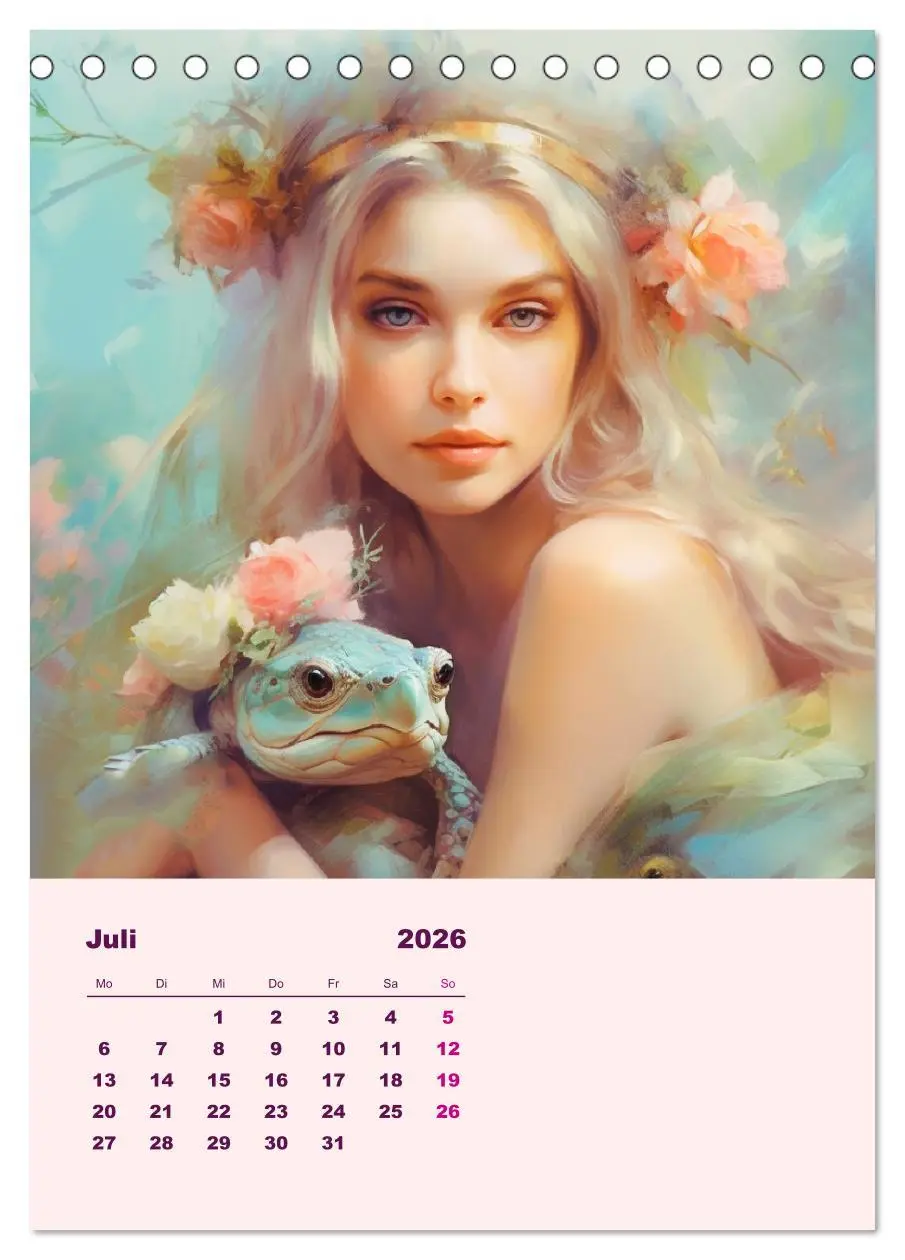 Bild: 9783516318029 | Elfen mit Krafttieren. Zauberhafte Lichtwesen (Tischkalender 2026...