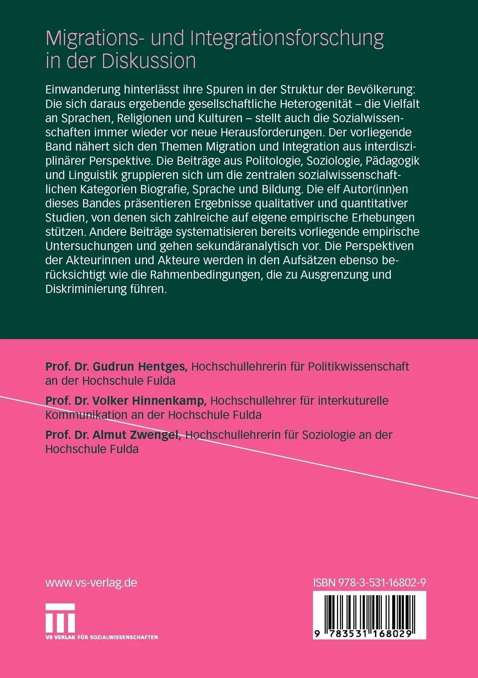 Rückseite: 9783531168029 | Migrations- und Integrationsforschung in der Diskussion | Taschenbuch