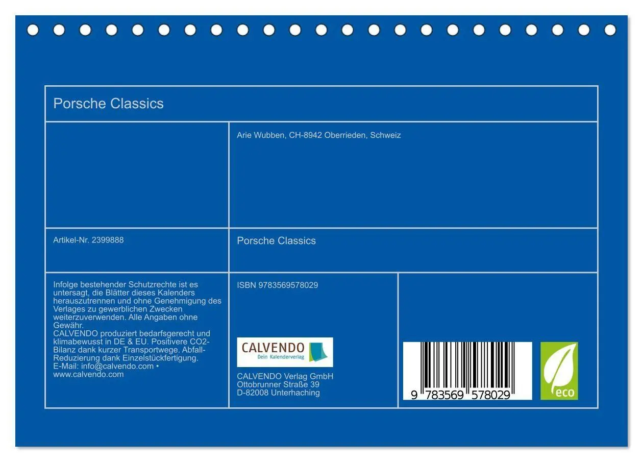 Bild: 9783569578029 | Porsche Classics (Tischkalender 2027 DIN A5 quer), CALVENDO...