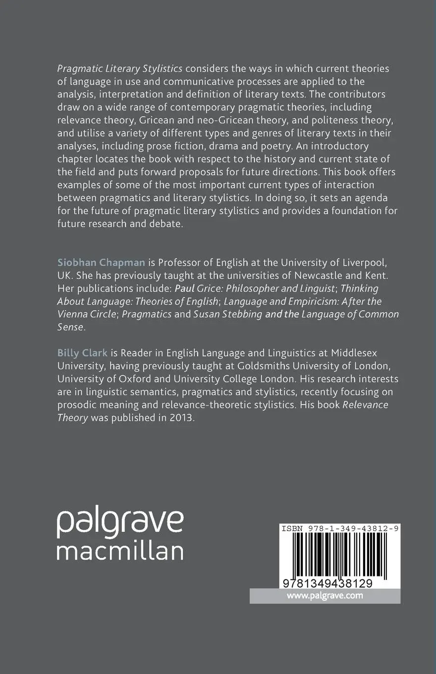 Rückseite: 9781349438129 | Pragmatic Literary Stylistics | B. Clark (u. a.) | Taschenbuch | ix