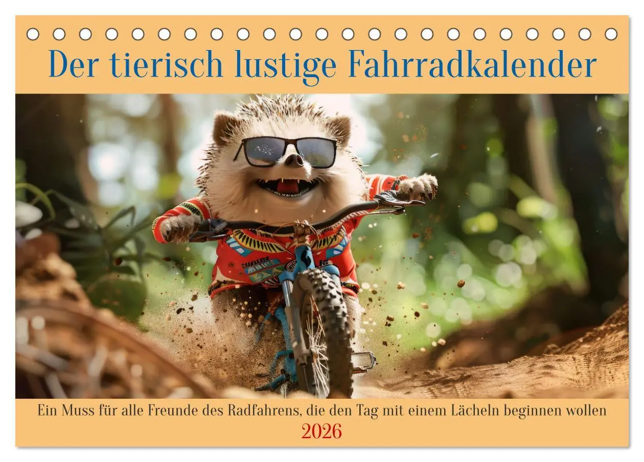 Cover: 9783457388129 | Der tierisch lustige Fahrradkalender (Tischkalender 2026 DIN A5...