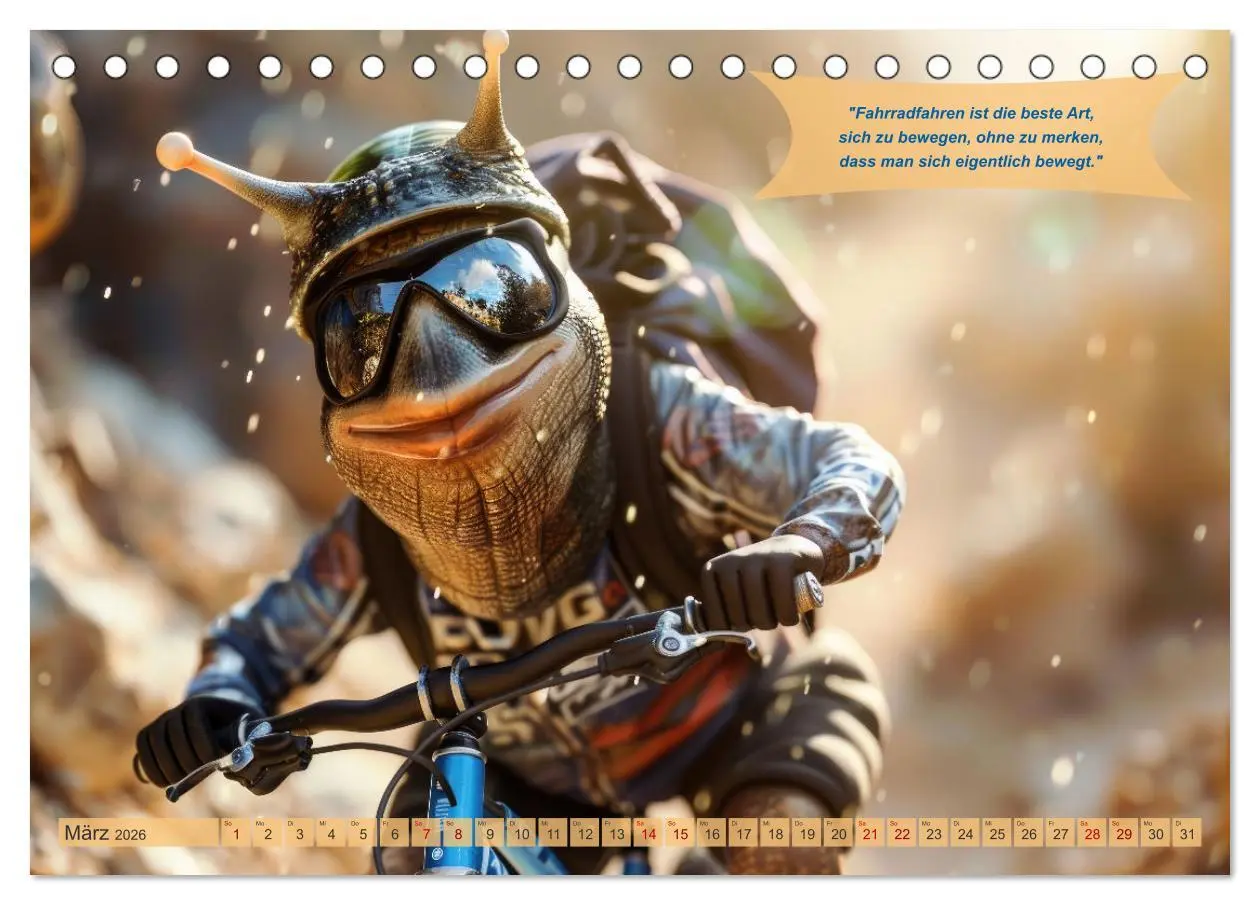 Bild: 9783457388129 | Der tierisch lustige Fahrradkalender (Tischkalender 2026 DIN A5...
