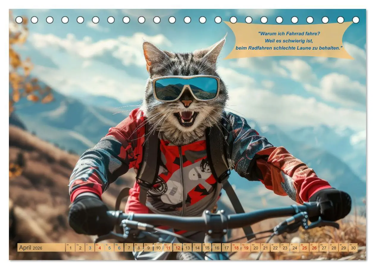 Bild: 9783457388129 | Der tierisch lustige Fahrradkalender (Tischkalender 2026 DIN A5...