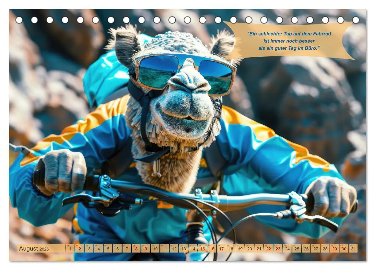 Bild: 9783457388129 | Der tierisch lustige Fahrradkalender (Tischkalender 2026 DIN A5...