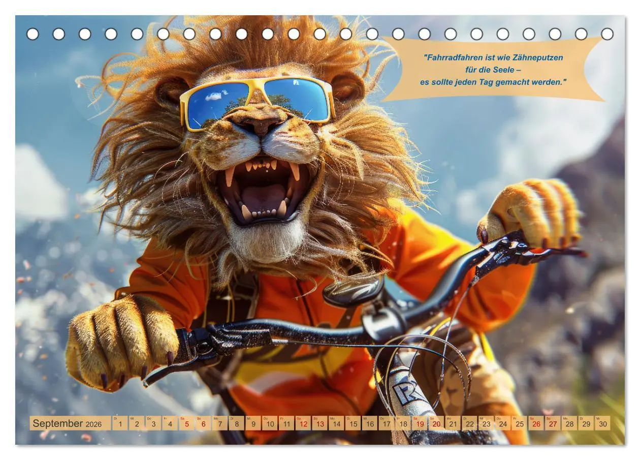 Bild: 9783457388129 | Der tierisch lustige Fahrradkalender (Tischkalender 2026 DIN A5...