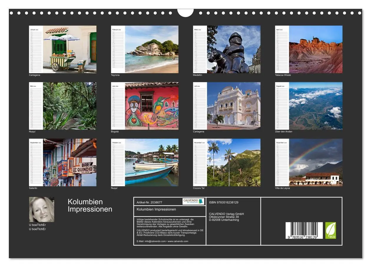 Bild: 9783516238129 | Kolumbien Impressionen (Wandkalender 2026 DIN A3 quer), CALVENDO...
