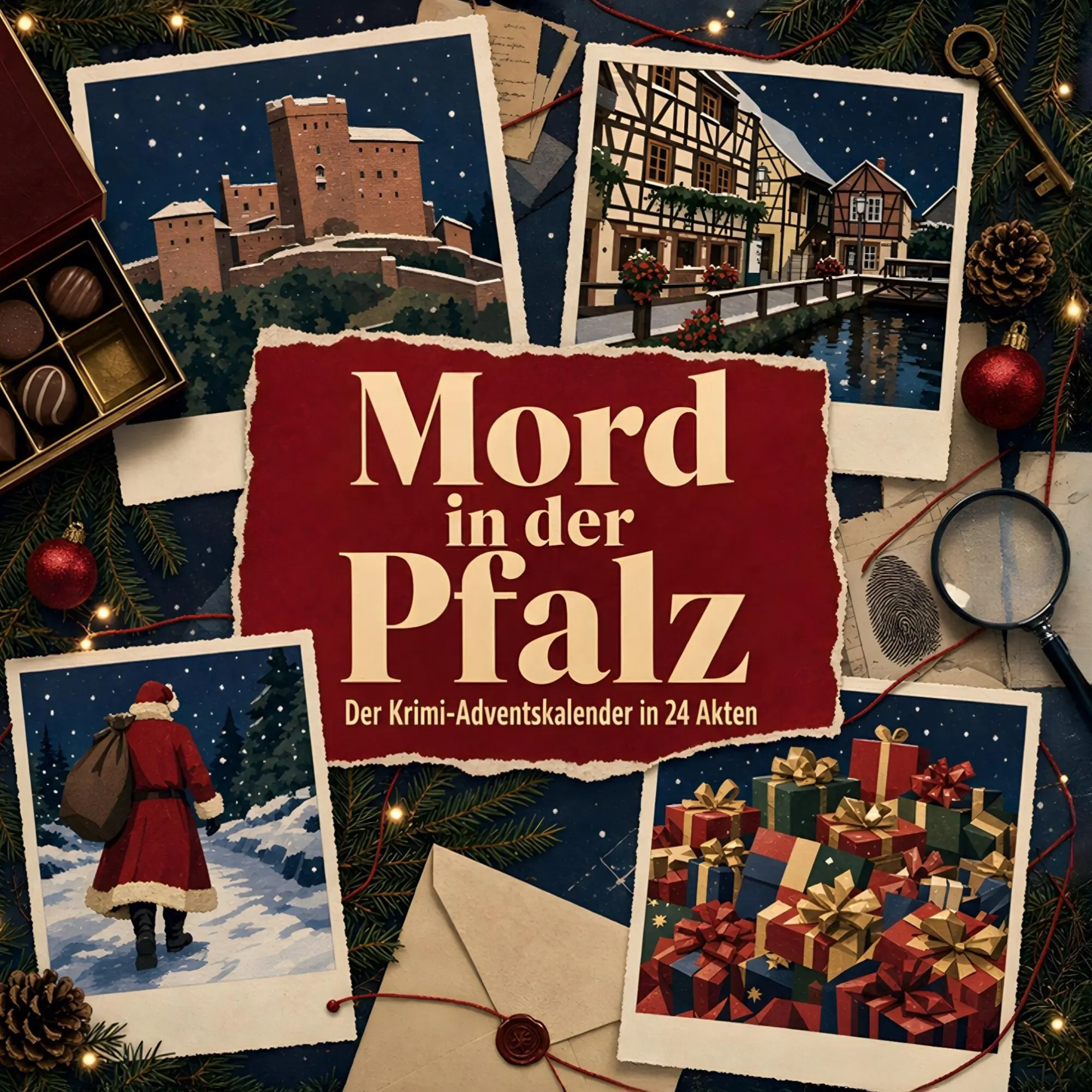 Cover: 9783696118129 | Mord in der Pfalz | Der Krimi-Adventskalender in 24 Akten | Nele Lang