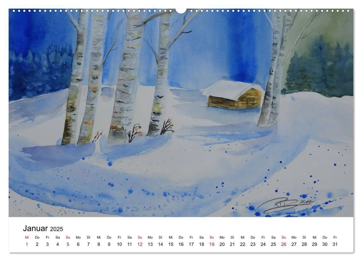 Bild: 9783435428229 | Landschafts-Aquarelle 2025 Roswita Ilona Baumann (Wandkalender 2025...