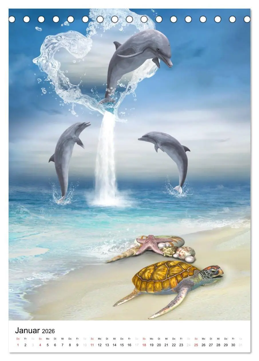 Bild: 9783516468229 | Fantasievolle Meerestiere (Tischkalender 2026 DIN A5 hoch),...