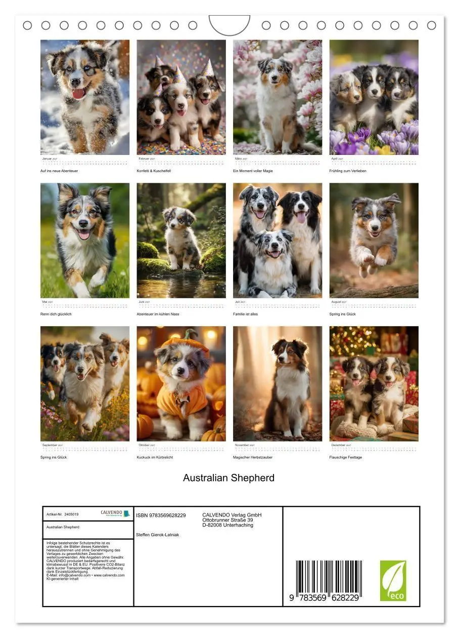 Bild: 9783569628229 | Australian Shepherd (Wandkalender 2027 DIN A4 hoch), CALVENDO...