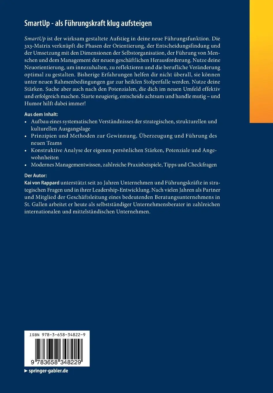 Rückseite: 9783658348229 | SmartUp - als Führungskraft klug aufsteigen | Kai von Rappard | Buch