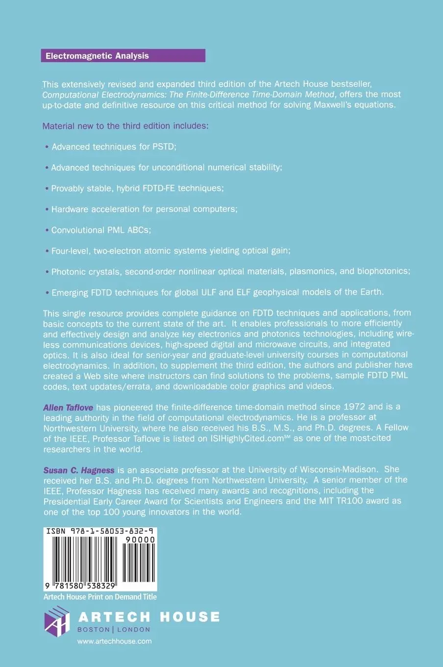 Rückseite: 9781580538329 | Computational Electrodynamics 3e | Allen Taflove (u. a.) | Buch | 2005