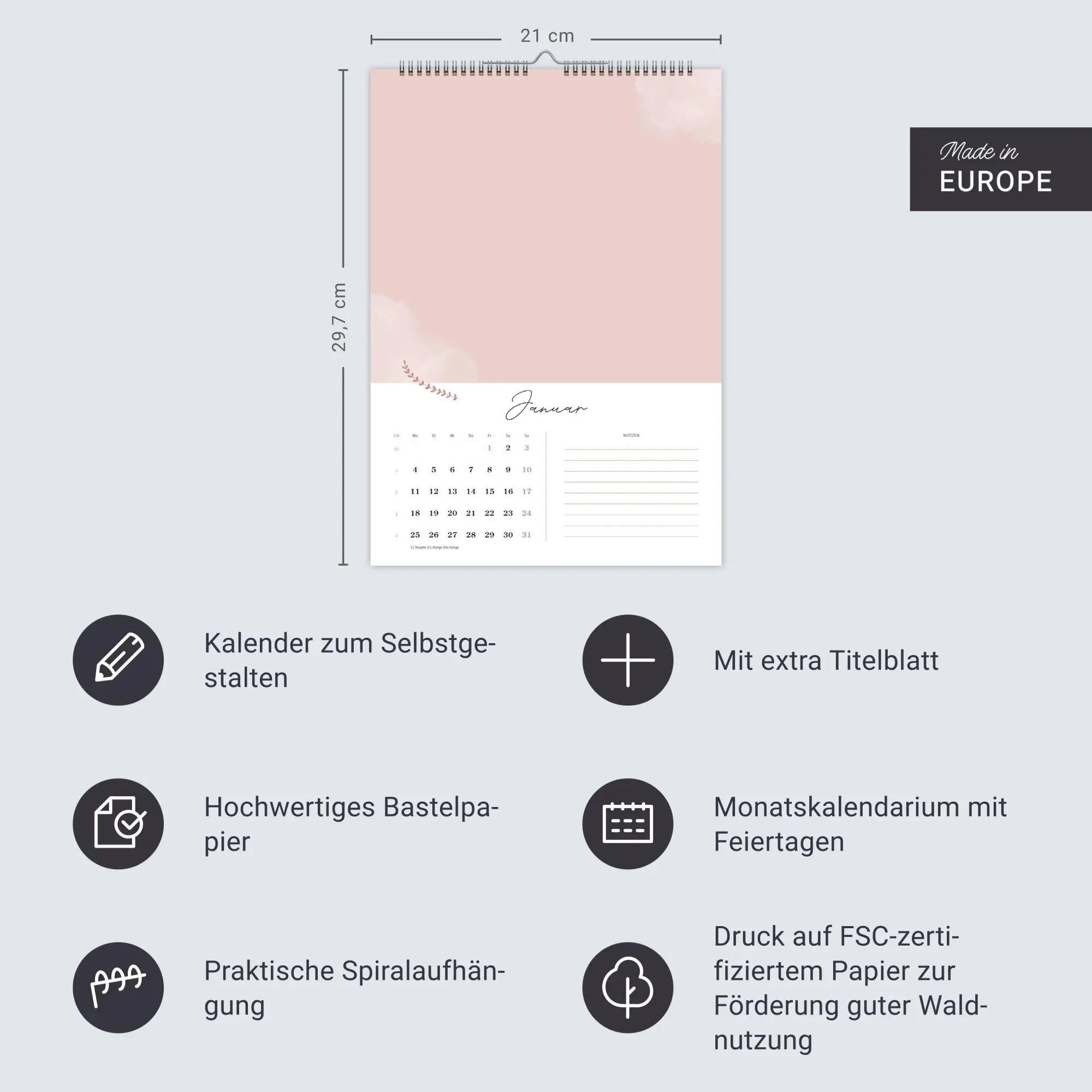 Bild: 9783756418329 | Kreativkalender Glücksmomente A4 2027 | Kalender | Spiralbindung