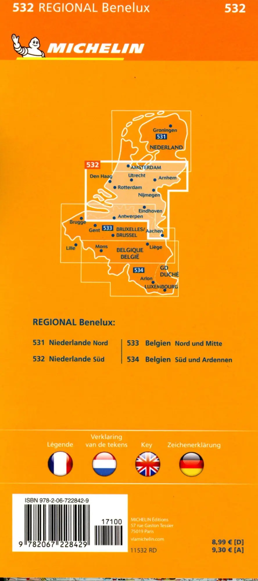 Bild: 9782067228429 | Michelin Niederlande Süd | Straßen- und Tourismuskarte 1:200.000