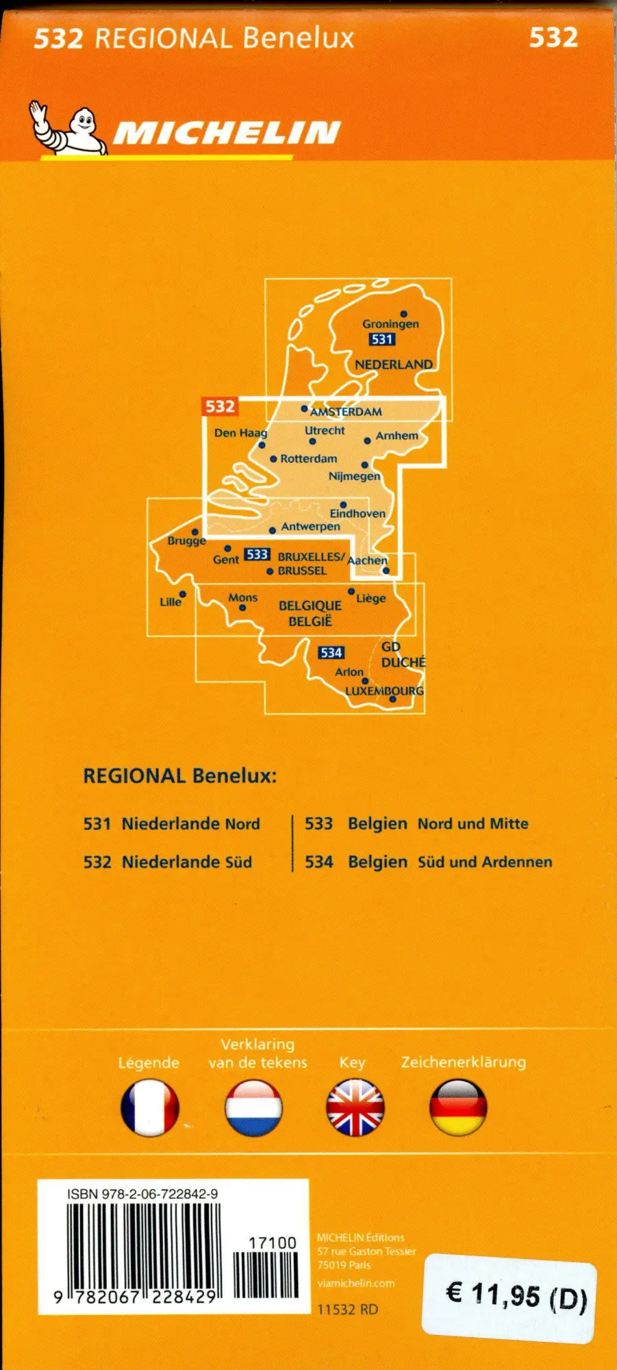 Bild: 9782067228429 | Michelin Niederlande Süd | Straßen- und Tourismuskarte 1:200.000