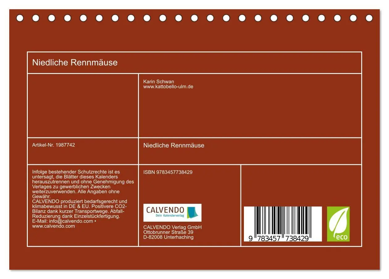 Bild: 9783457738429 | Niedliche Rennmäuse (Tischkalender 2026 DIN A5 quer), CALVENDO...