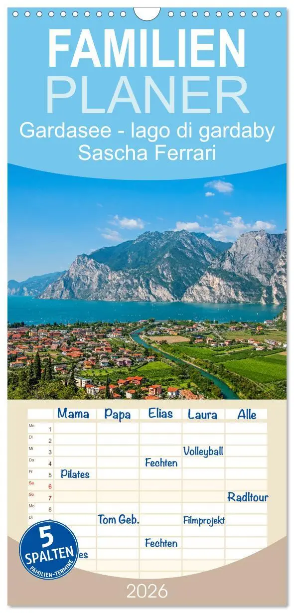 Cover: 9783516518429 | Familienplaner 2026 - Gardasee - lago di Garda by Sascha Ferrari...