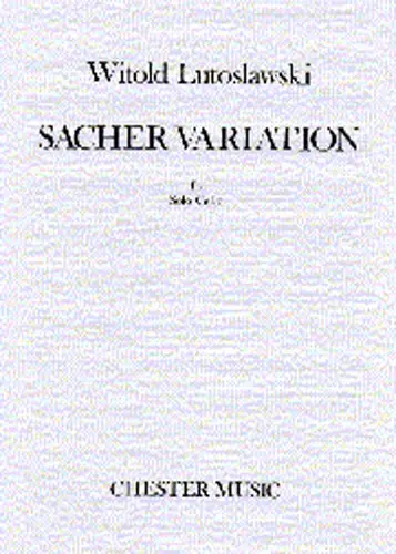 Cover: 5020679108529 | Sacher Variation For Solo Cello | Witold Lutoslawski | Buch | 1999