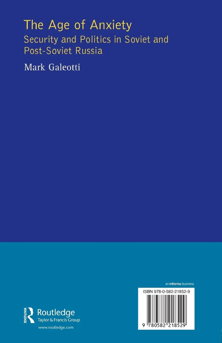 Rückseite: 9780582218529 | The Age of Anxiety | Mark Galeotti | Taschenbuch | Englisch | 1994