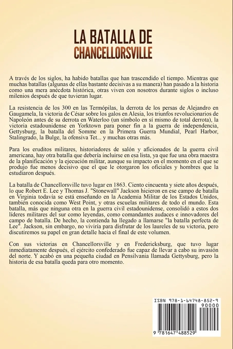 Rückseite: 9781647488529 | La batalla de Chancellorsville | Captivating History | Taschenbuch