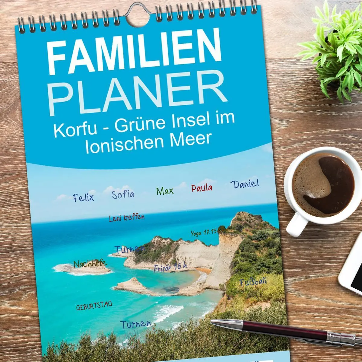 Bild: 9783516508529 | Familienplaner 2026 - Korfu - Grüne Insel im Ionischen Meer mit 5...