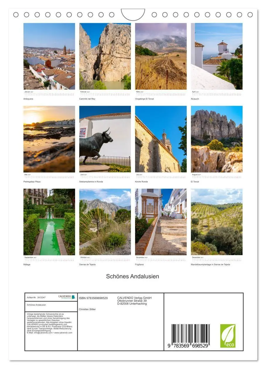 Bild: 9783569698529 | Schönes Andalusien (Wandkalender 2027 DIN A4 hoch), CALVENDO...