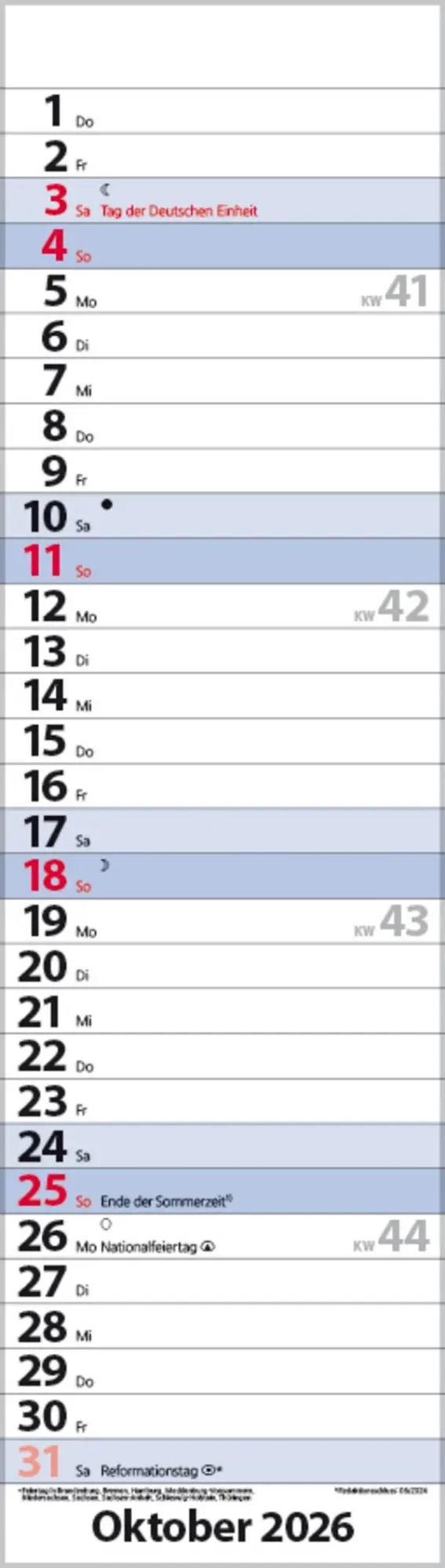 Bild: 9783731888529 | Streifenplaner Mini Blau 2026 | Verlag Korsch | Kalender | 13 S.