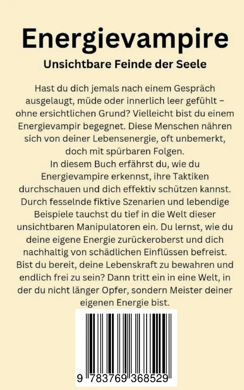 Rückseite: 9783769368529 | Energievampire unsichtbare Feinde der Seele | Mara von Eichen | Buch