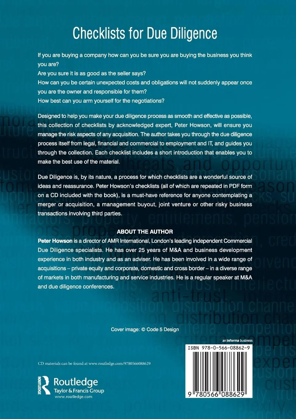 Rückseite: 9780566088629 | Checklists for Due Diligence | Peter Howson | Taschenbuch | Englisch