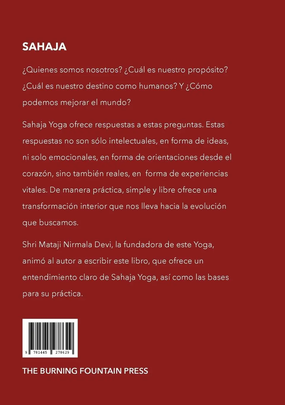Rückseite: 9781445278629 | Sahaja - Una introducción a Sahaja Yoga | Christopher Greaves | Buch