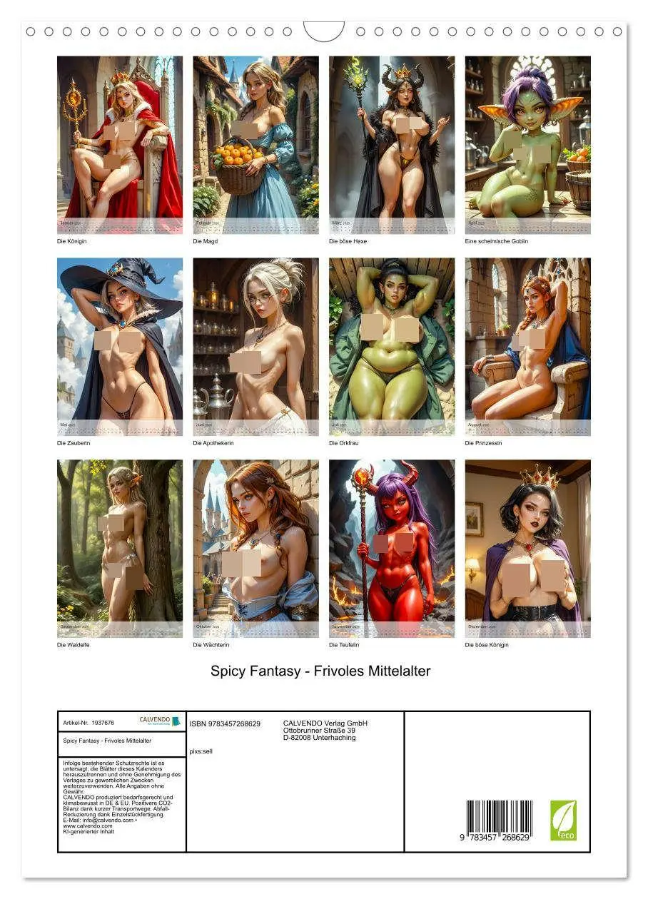 Bild: 9783457268629 | Spicy Fantasy - Frivoles Mittelalter (Wandkalender 2026 DIN A3...
