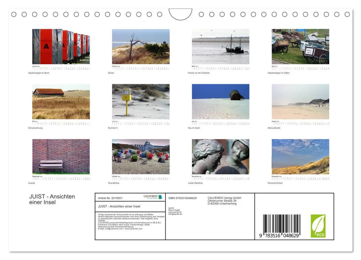 Bild: 9783516048629 | JUIST - Ansichten einer Insel (Wandkalender 2026 DIN A4 quer),...