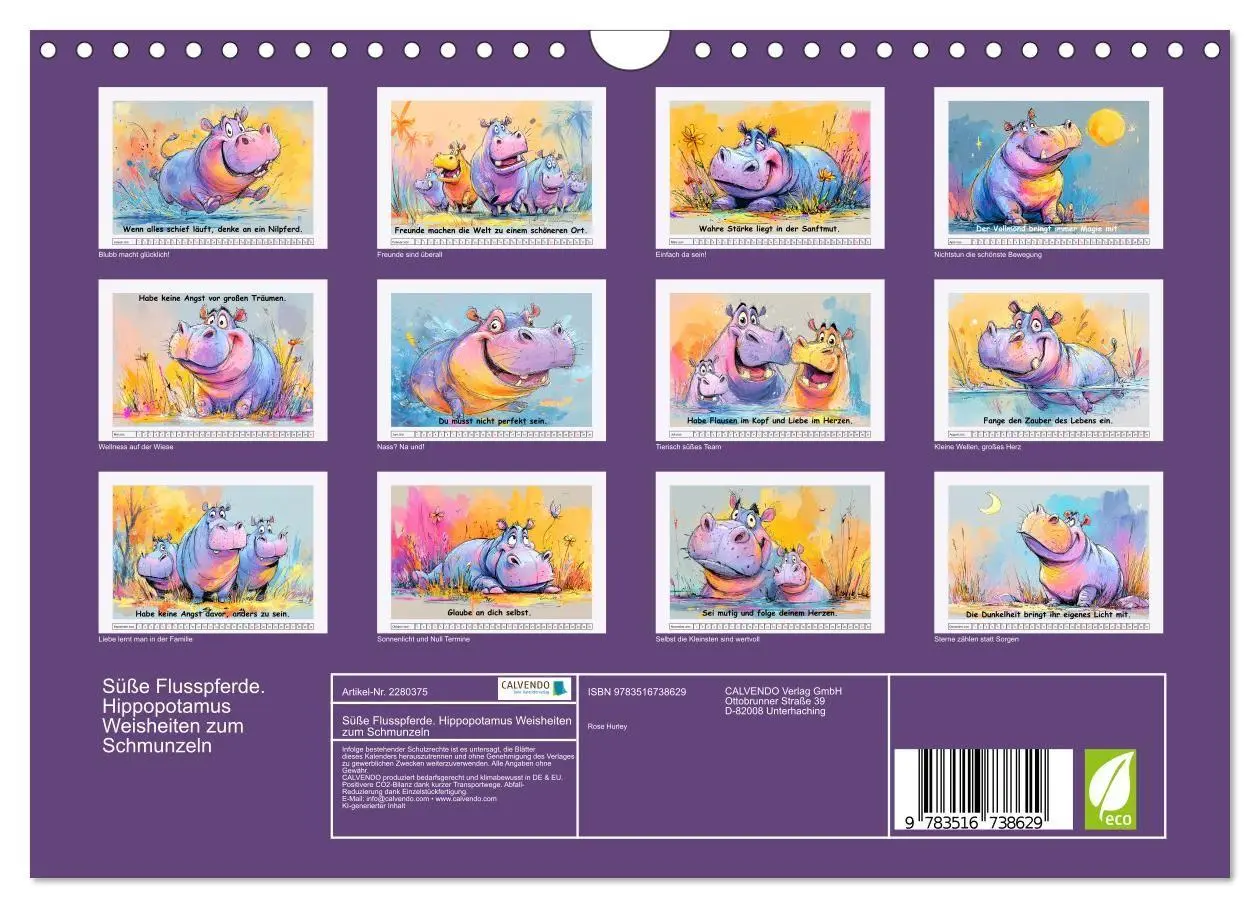 Bild: 9783516738629 | Süße Flusspferde. Hippopotamus Weisheiten zum Schmunzeln...