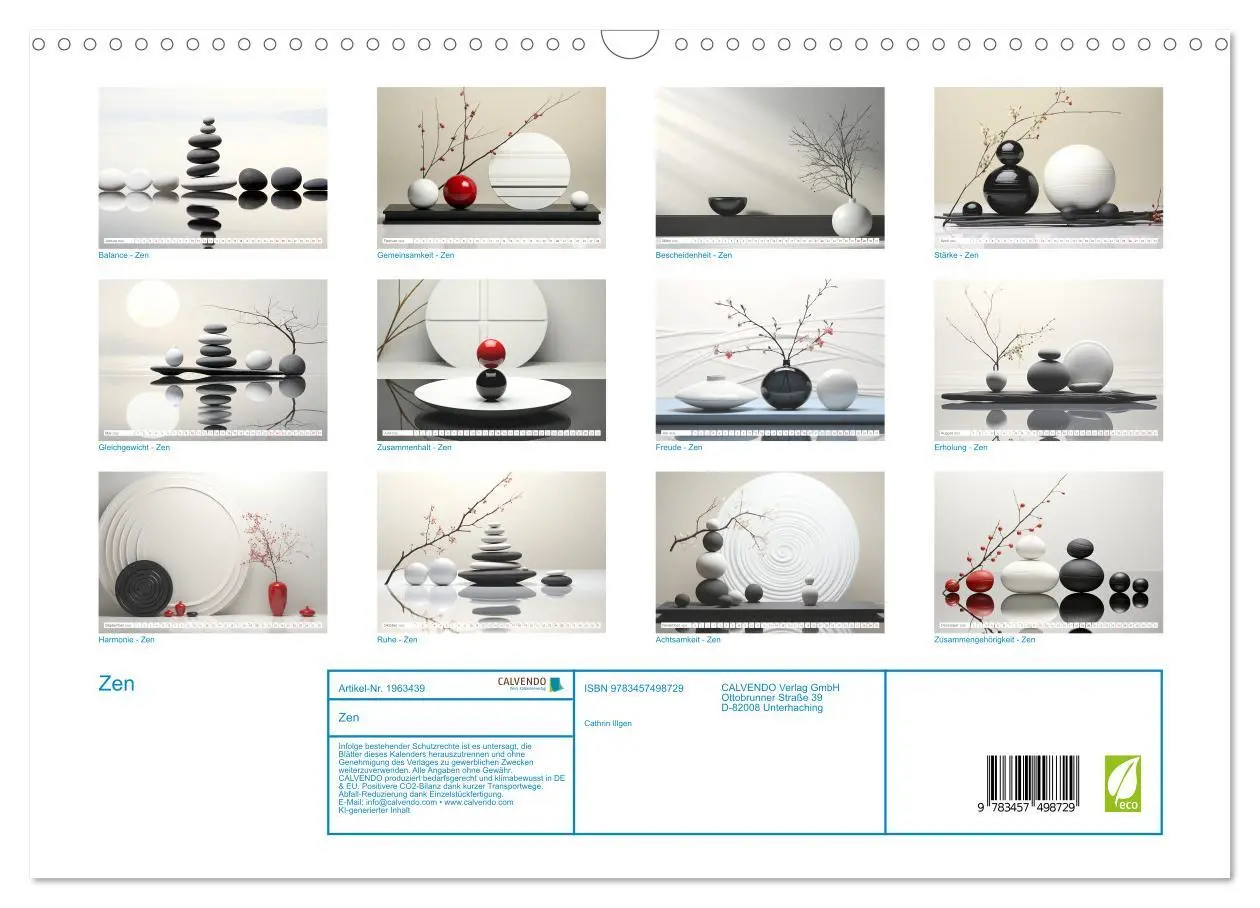 Bild: 9783457498729 | Zen (Wandkalender 2026 DIN A3 quer), CALVENDO Monatskalender | Illgen