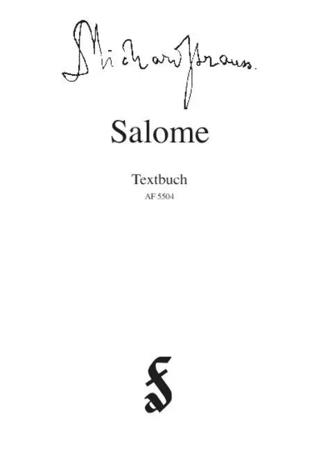 Cover: 9783795778729 | Salome. Libretto | Richard Strauss | Taschenbuch | 36 S. | Deutsch