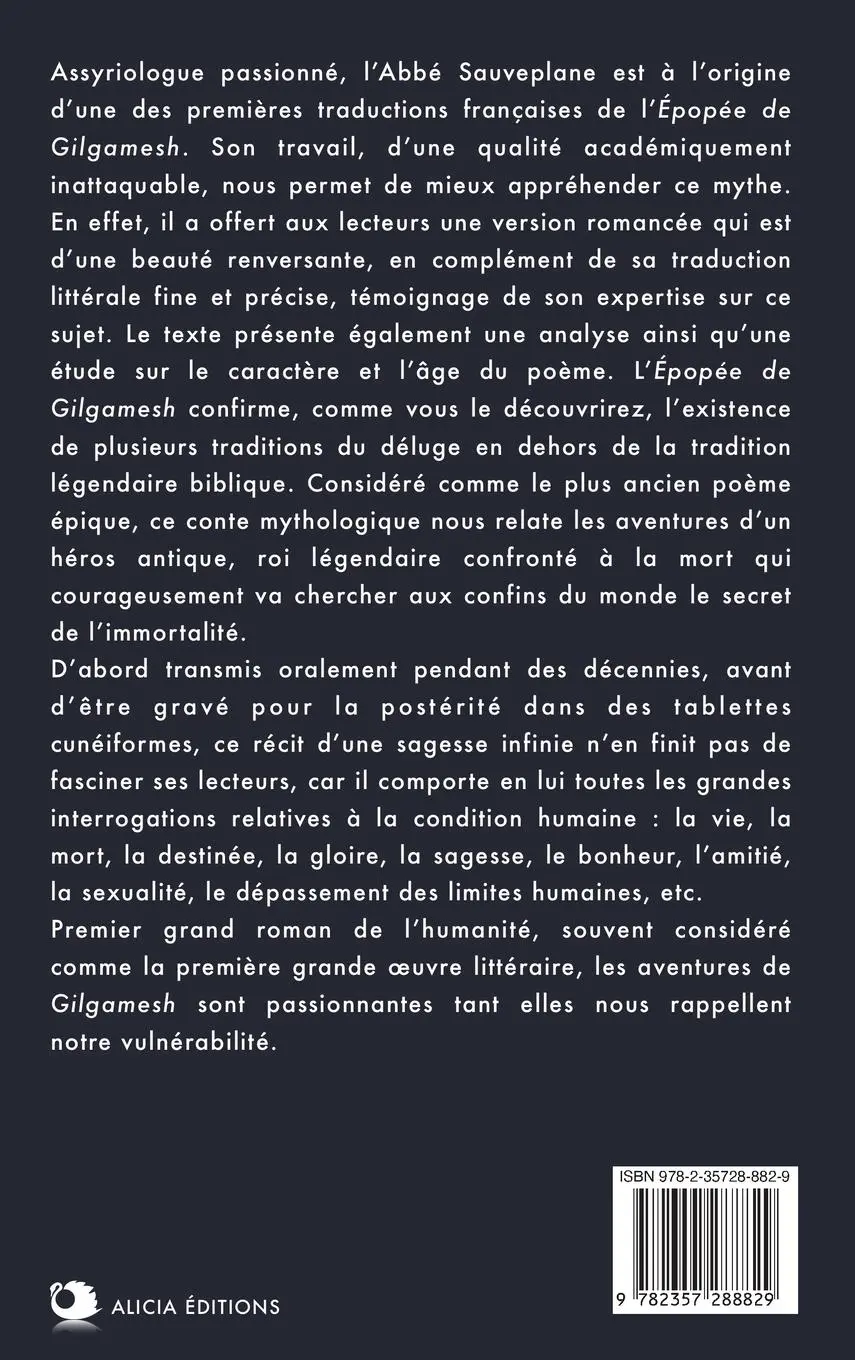Rückseite: 9782357288829 | L'Épopée de Gilgamesh | Une Épopée Babylonienne | Abbé Sauveplane