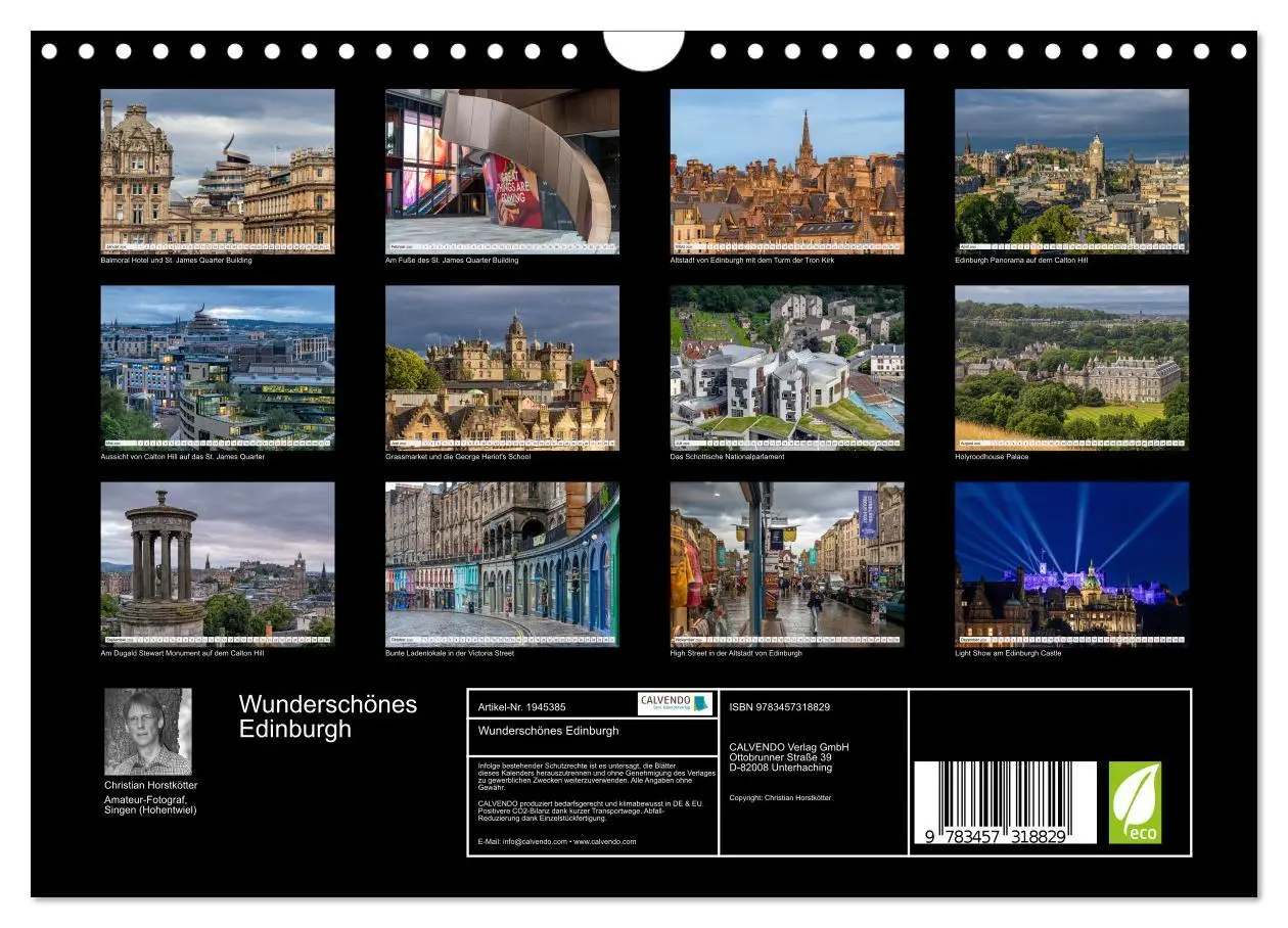 Bild: 9783457318829 | Wunderschönes Edinburgh (Wandkalender 2026 DIN A4 quer), CALVENDO...