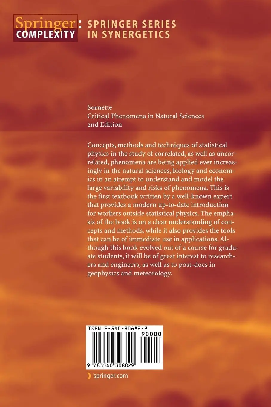 Rückseite: 9783540308829 | Critical Phenomena in Natural Sciences | Didier Sornette | Taschenbuch