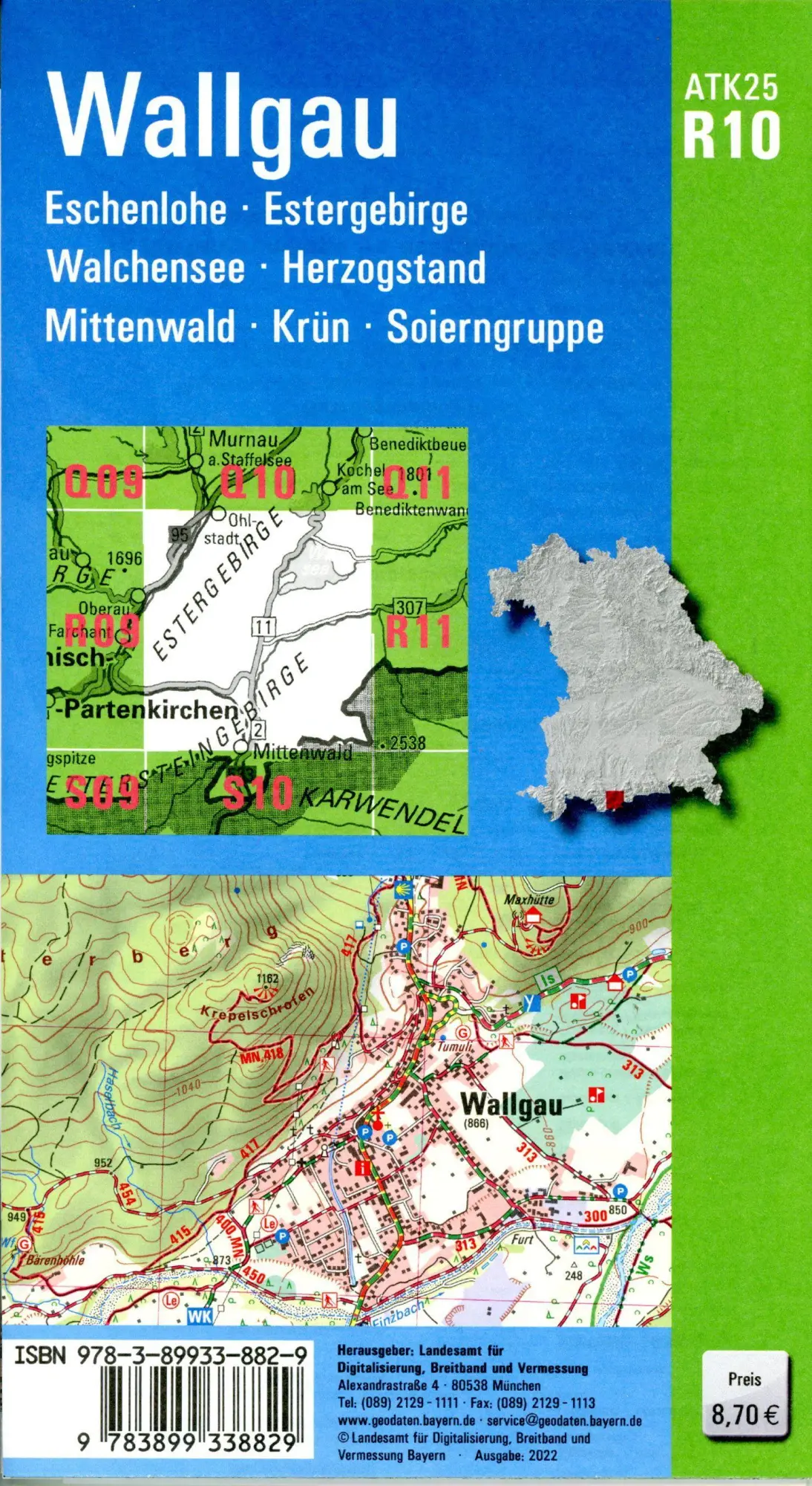 Bild: 9783899338829 | ATK25-R10 Wallgau (Amtliche Topographische Karte 1:25000) | Deutsch