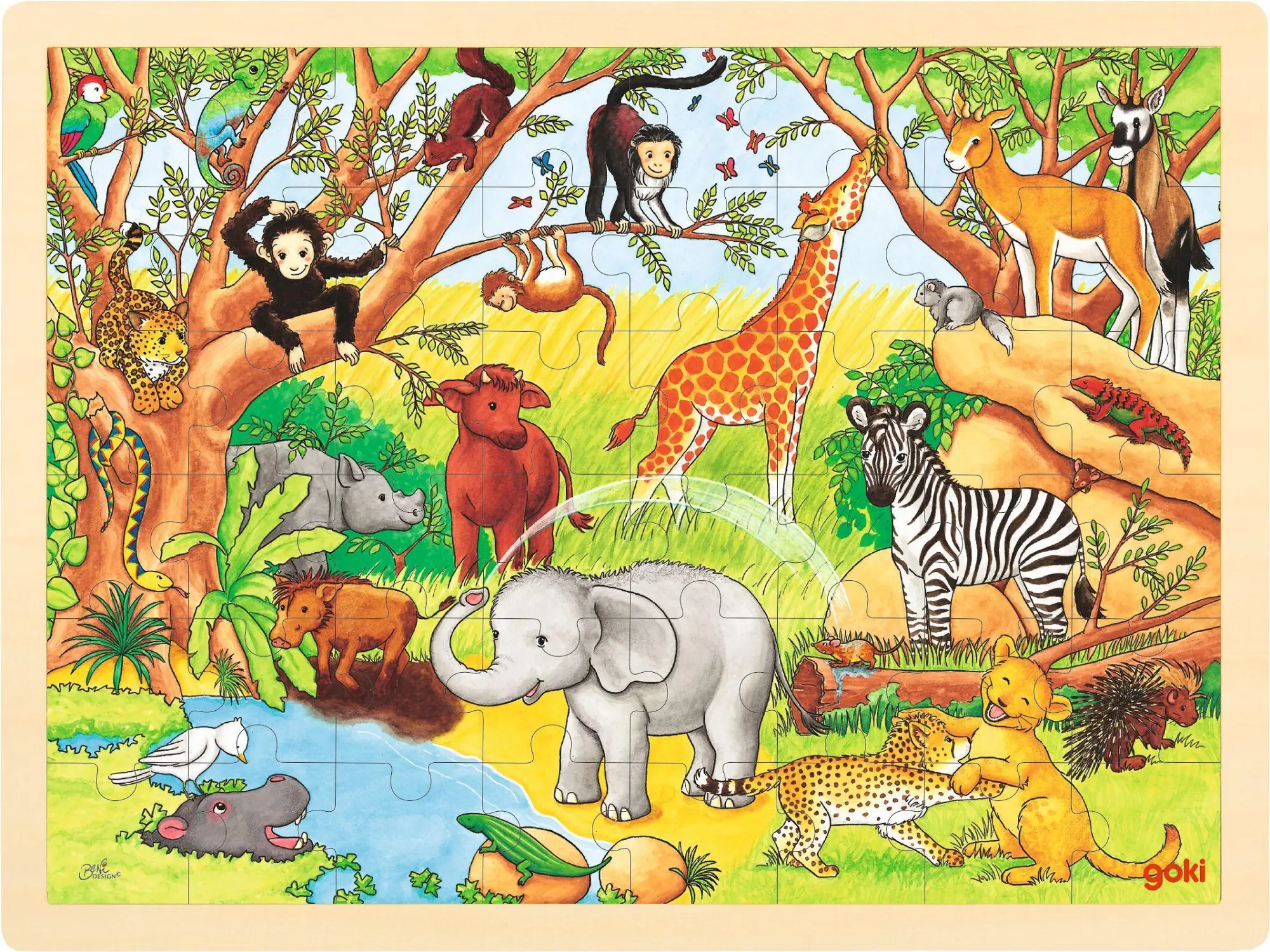Cover: 4013594578929 | Einlegepuzzle Afrika | 40 x 30 x 0,8 cm, Holz, 48 Teile, per Stück