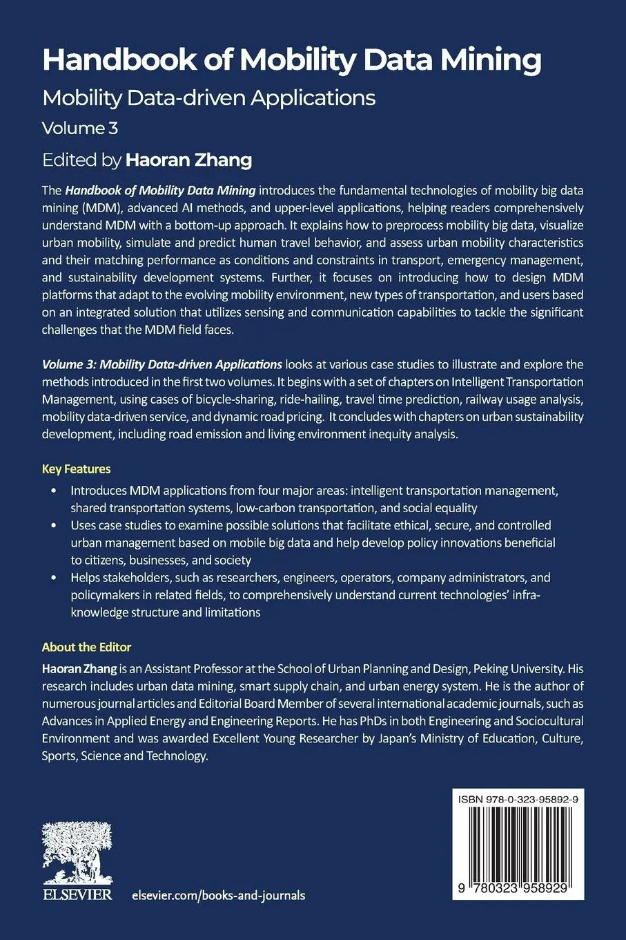 Rückseite: 9780323958929 | Handbook of Mobility Data Mining, Volume 3 | Haora Zhang | Taschenbuch