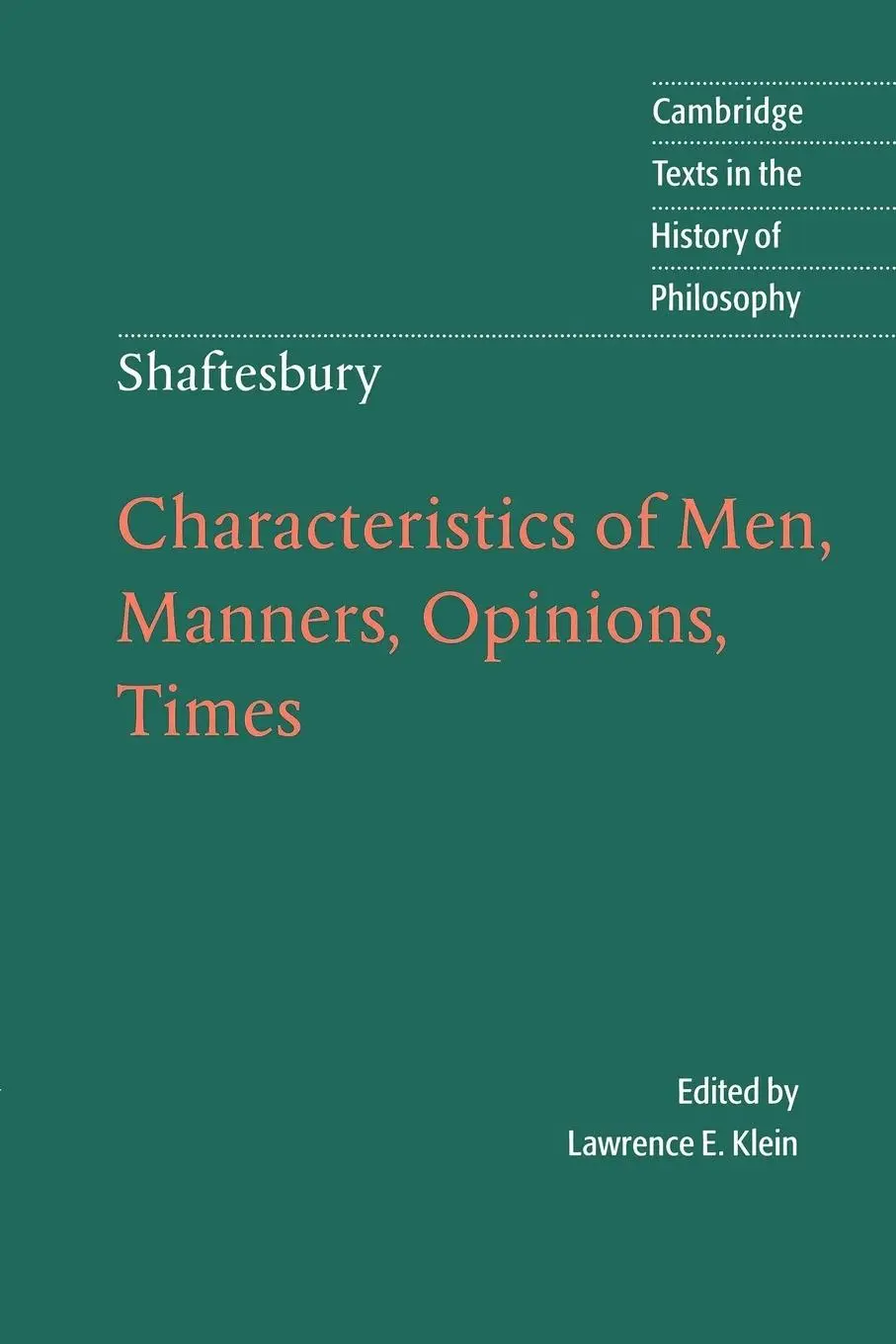Cover: 9780521578929 | Characteristics of Men, Manners, Opinions, Times | Cooper (u. a.)