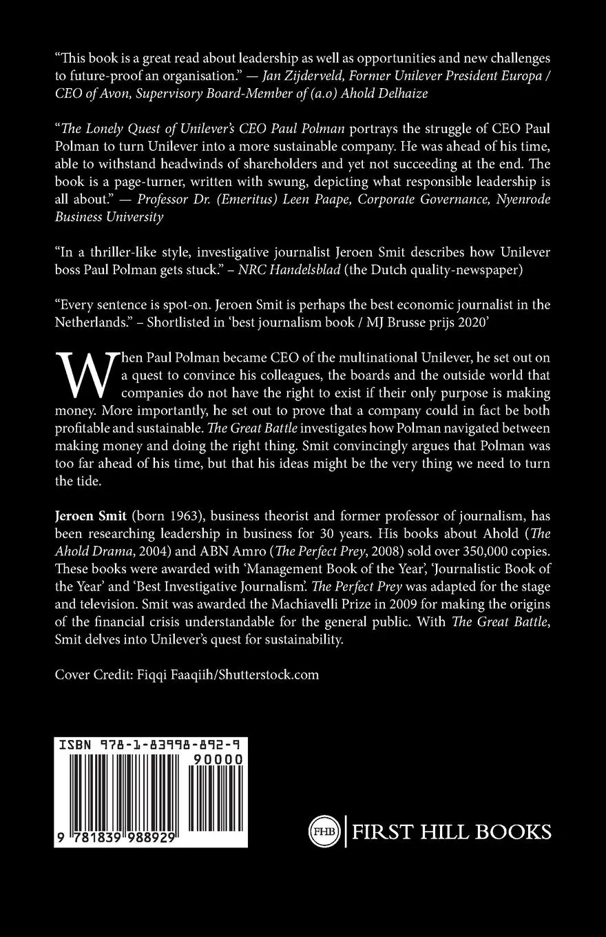 Rückseite: 9781839988929 | The Lonely Quest of Unilever's CEO Paul Polman | Jeroen Smit | Buch