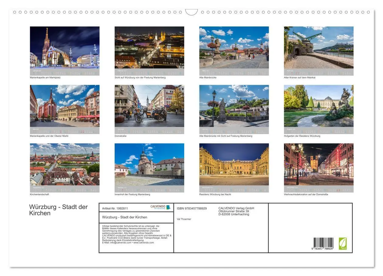 Bild: 9783457788929 | Würzburg - Stadt der Kirchen (Wandkalender 2026 DIN A2 quer),...